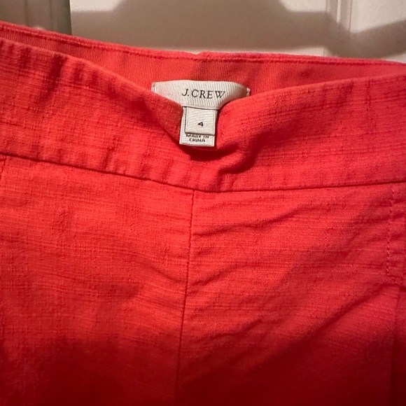 Jcrew flat front, side zip orange shorts size 4 - Picture 2 of 4